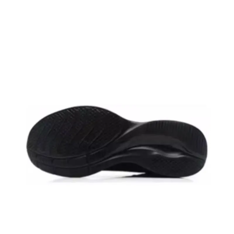 QIAODAN Cushioned Wear Resistant Breathable Lightweight Low Top Running Shoes Men's Black-4