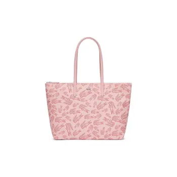 LACOSTE PVC Tote Bag Shopping Bag Shoulder Bags Women's Lip Pink