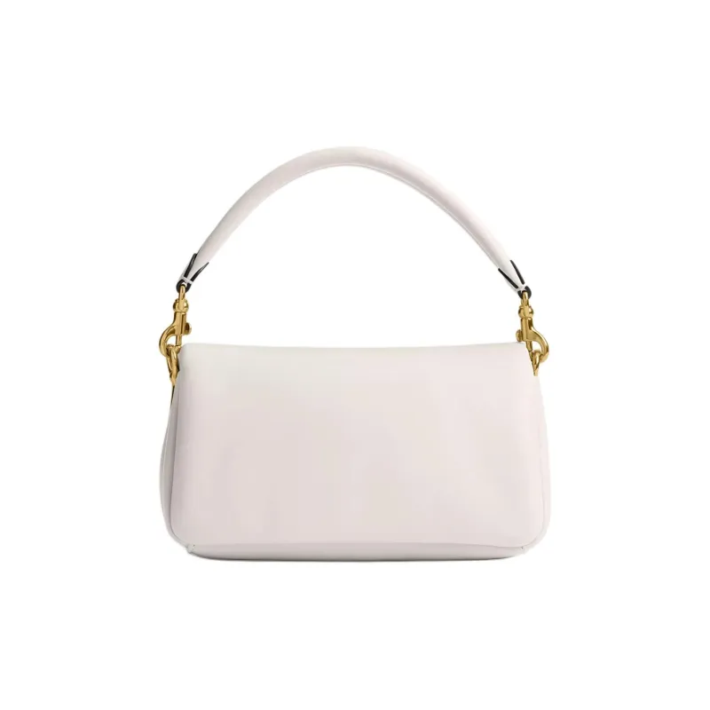 COACH Pillow Nappa Leather Crossbody One Shoulder Handbag Trumpets Women's Brass & Chalk White-2
