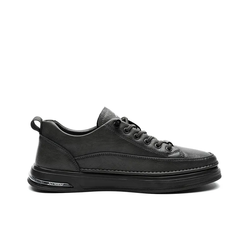 PLO CART Men's Casual Shoes Men Mid Top Black/Ecru/Gray-4