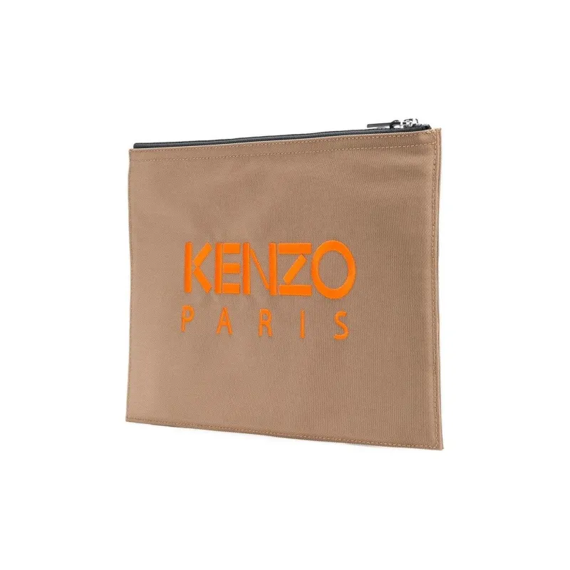 KENZO Polyester With Nylon Clutch Men's Khaki-1