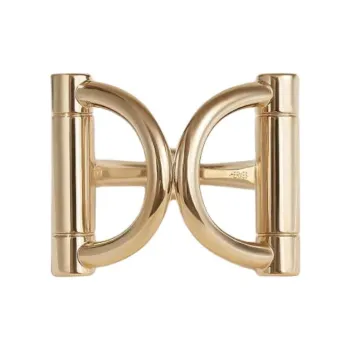 HERMES Faux Copper Wire Bow Tie Women's Gold