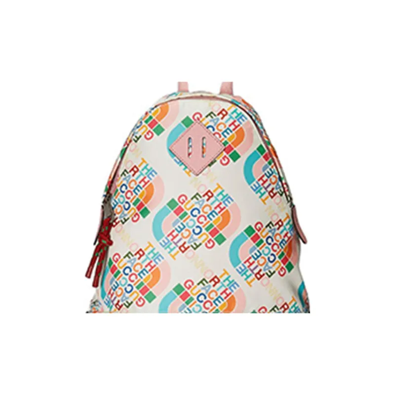 GUCCI The North Face Collaboration Leather Detail Backpack Regular Men's White/Pink-8