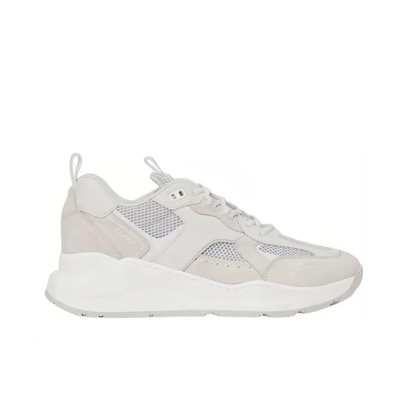Burberry Plain Logo Low Top Sports Casual Shoes Men's White-1