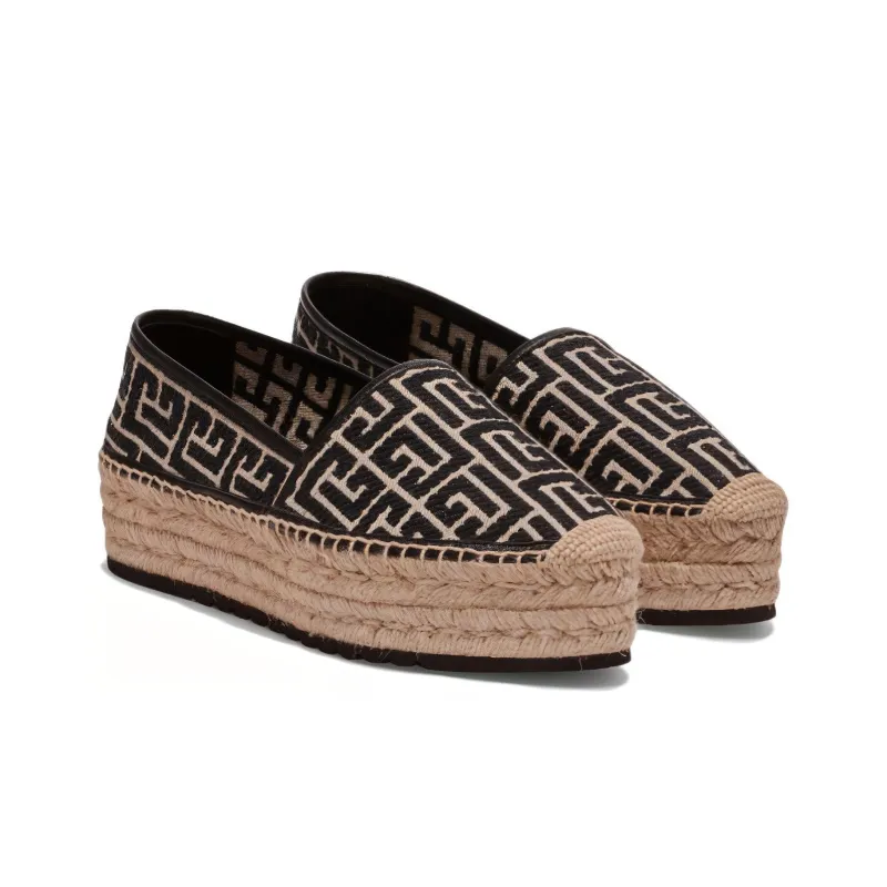 BALMAIN Monogram Platform Espadrilles-1