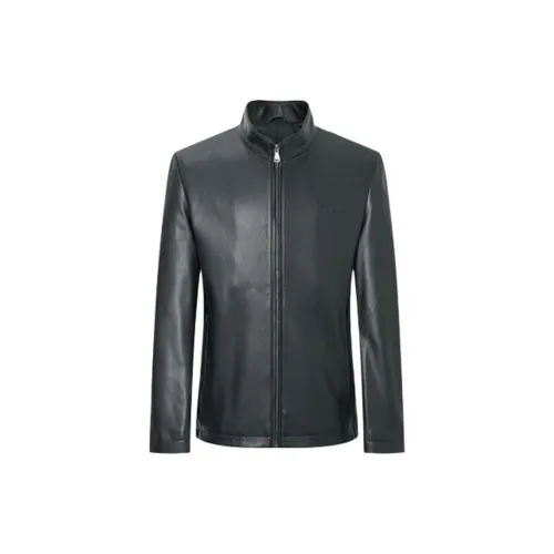 SAINT ANGELO Leather Jackets Men Black