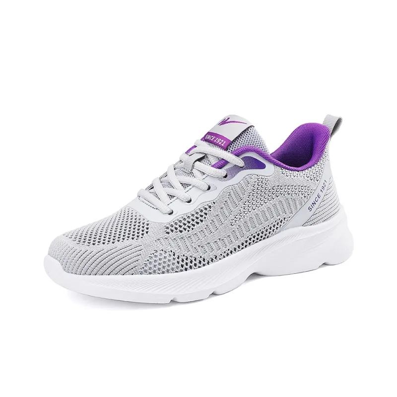 Binary Shock Absorbing, Non Slip, Wear Resistant, Breathable And Lightweight Low Top Casual Shoes Women's Gray Purple-1