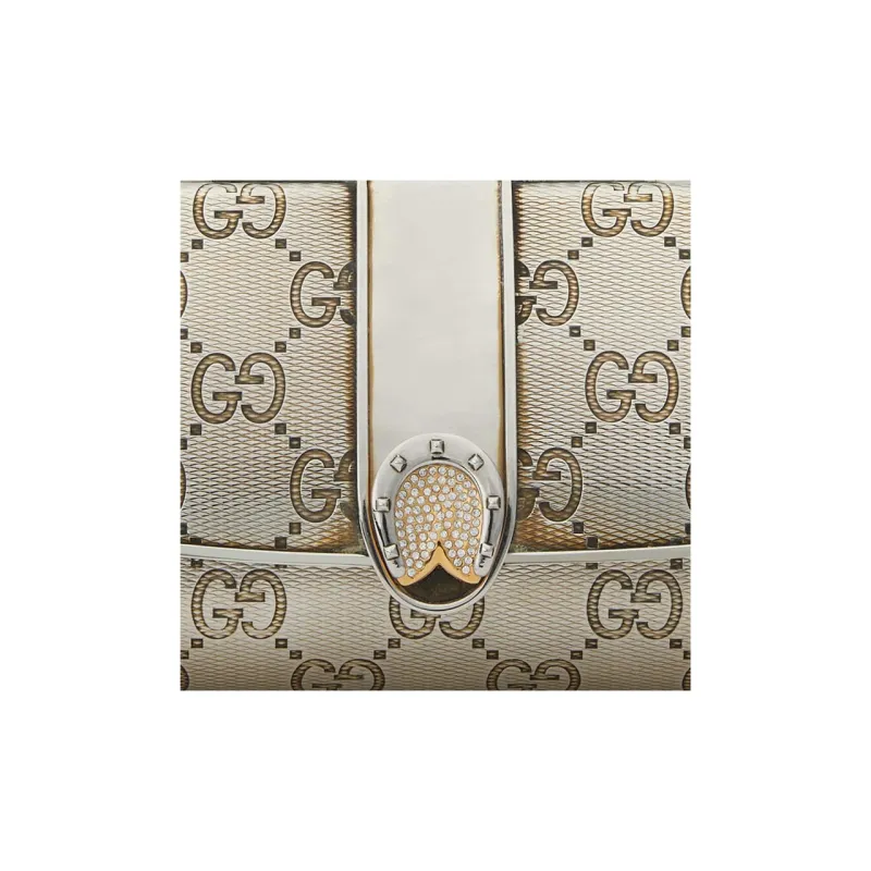 GUCCI Crystal Clutch Women's Silver-8
