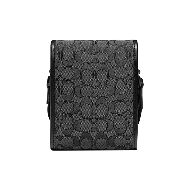COACH Charter Fabric Cow Leather Patchwork Combo Bag Storage Bag Shoulder Bag Crossbody Bag Regular Men's Black-2