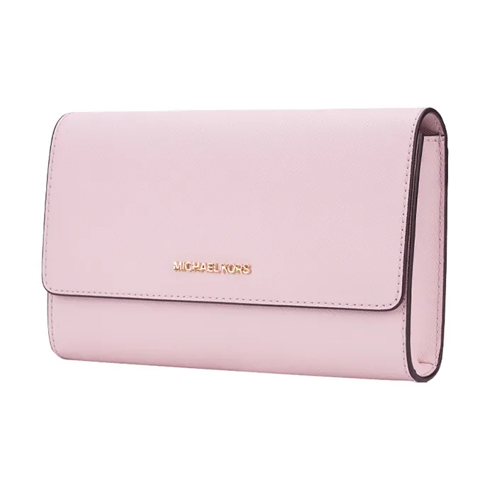 MICHAEL KORS Jet Set Travel Cow Leather Envelope Bag, Crossbody Bag Women's Pink-1