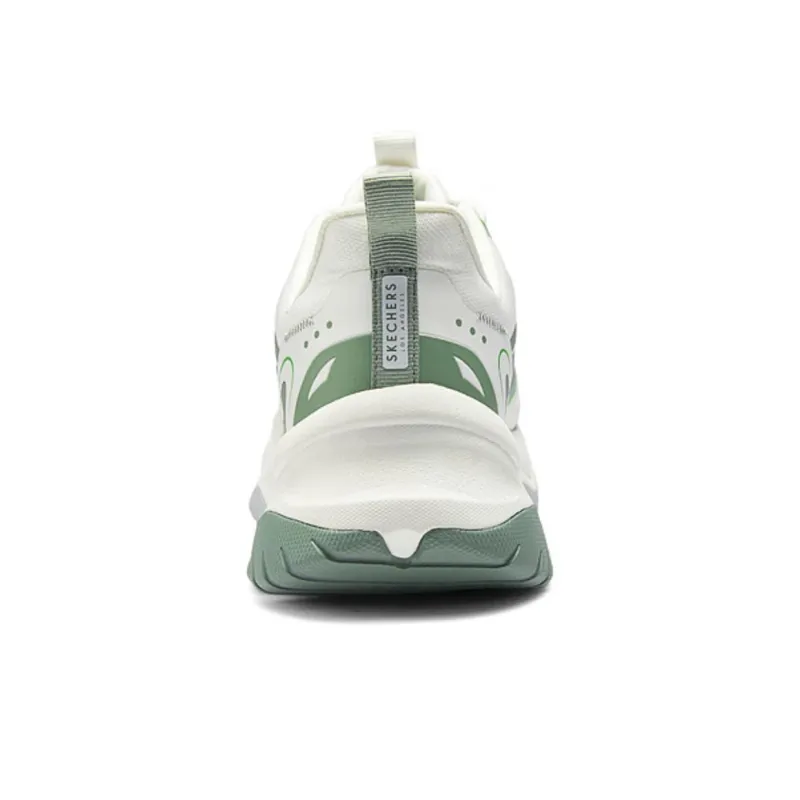 Skechers Street Cushioning Wear Resistant Low Top Casual Shoes Men's White Green-2