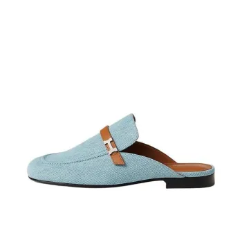 HERMES Wrap toe Slippers Women's Blue