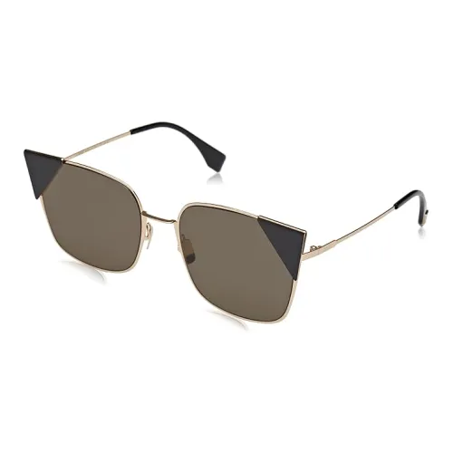 FENDI Metal Irregular Shape Sunglasses Women's Rose Gold