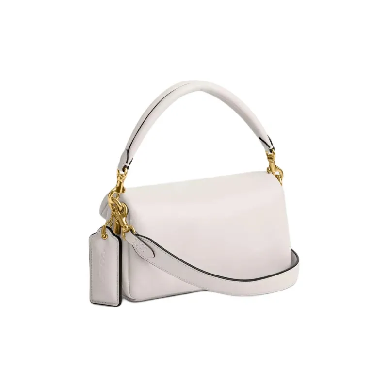 COACH Pillow Nappa Leather Crossbody One Shoulder Handbag Trumpets Women's Brass & Chalk White-1