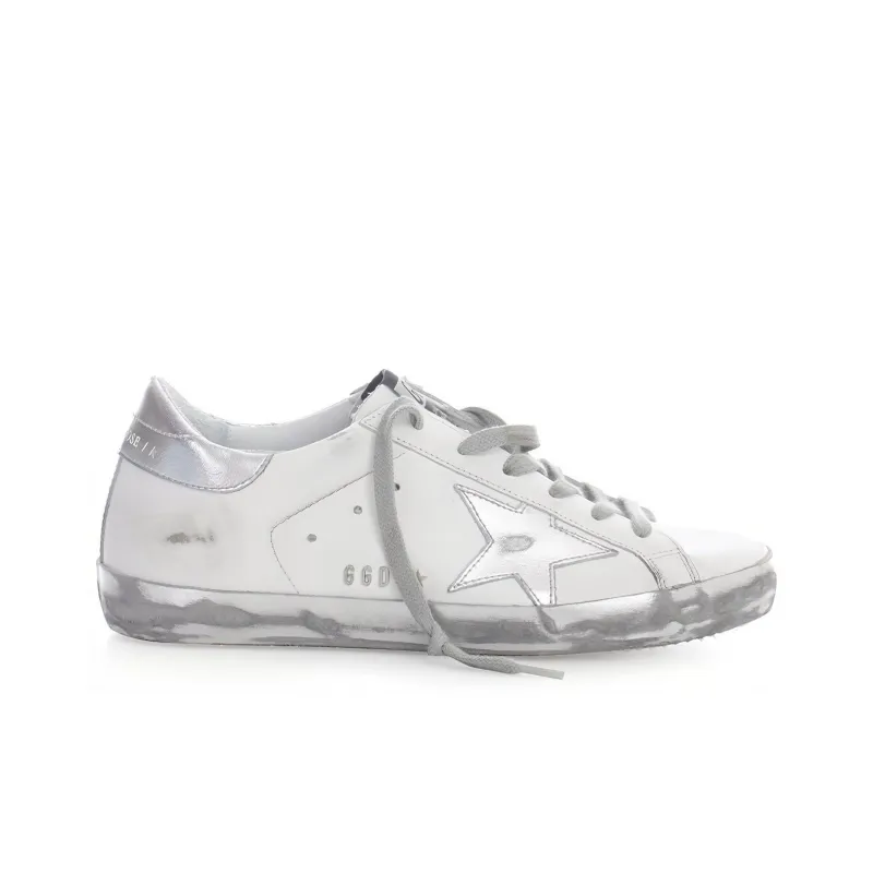Golden Goose Super Star White Silver Sparkle Women's-1