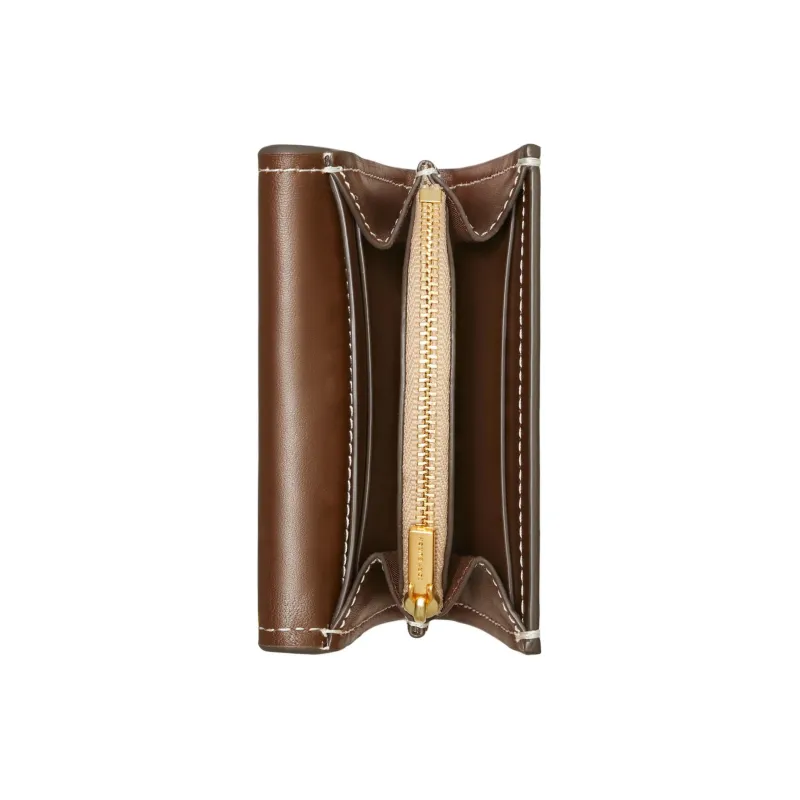 TORY BURCH Miller Leather Wallet Mini Women's Brie Cheese With Almond Powder-2