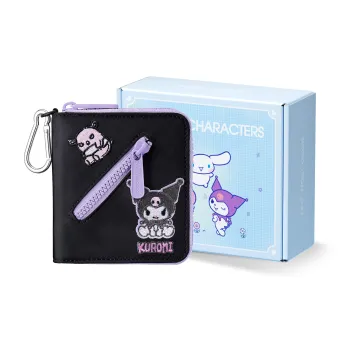 Zgo Sanrio Kuromi Collection Polyester Cute Card Holder Girl Practical Coin Purse Small Bag Regular Women's Black