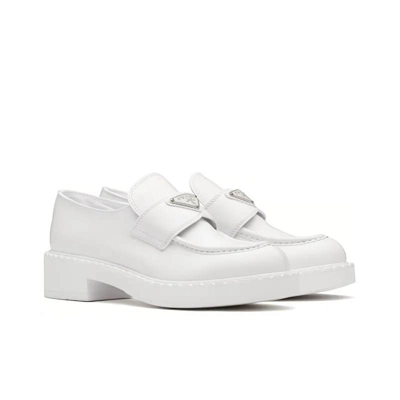 PRADA Leather Loafers 'White' Women's-2