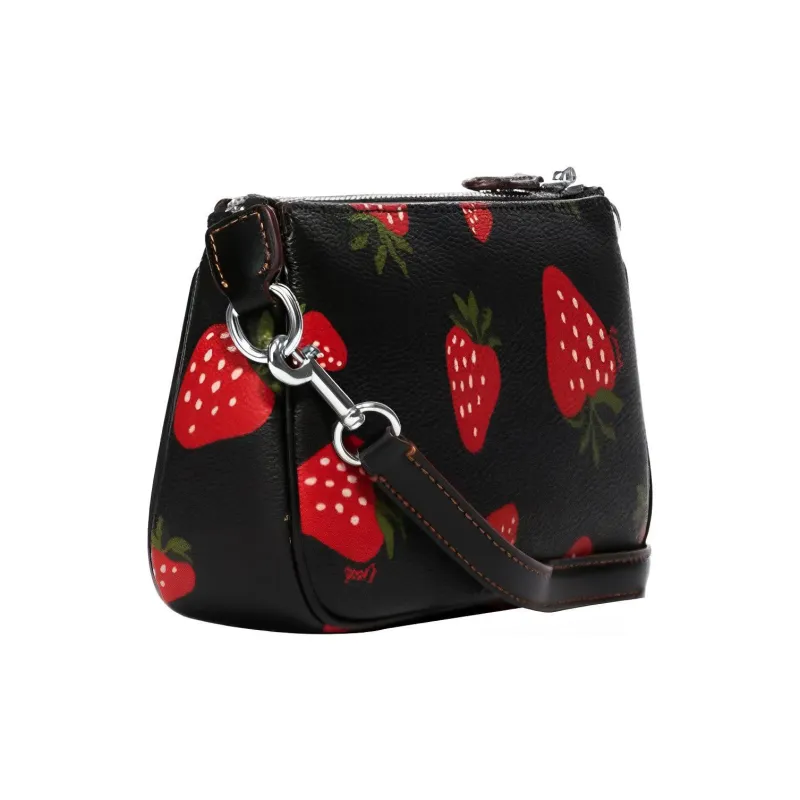 COACH Nolita Canvas With Leather Mahjong Bag Shoulder Bag Handbag Shoulder Bag Small Size Women's Black-2