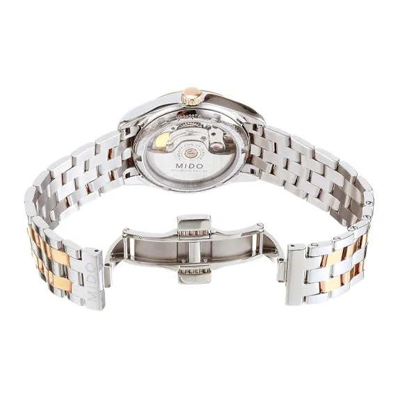MIDO Brunner Series Automatic Mechanical Movement Women's Watch 33mm White Dial PVD Coated Watch Case-3