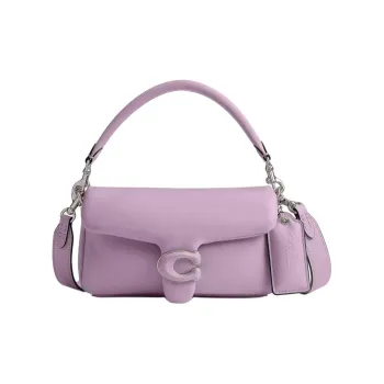 COACH Pillow Nappa Leather Portable Crossbody Bag Shoulder Bag Small Size Women's Silver & Light Purple