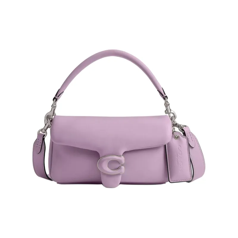 COACH Pillow Nappa Leather Portable Crossbody Bag Shoulder Bag Small Size Women's Silver & Light Purple-0