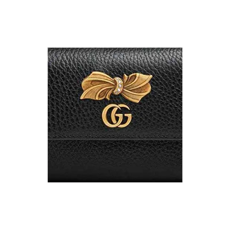 GUCCI Leather Wallets Coin Purses Regular Women's Black-4