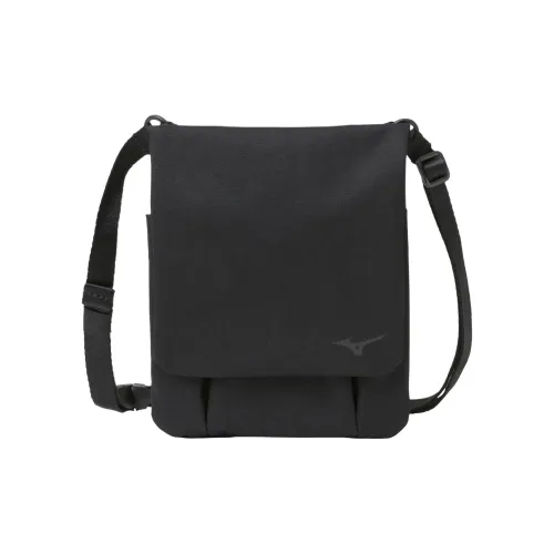 Mizuno Polyester Dual Purpose Bag, One Shoulder Crossbody Fanny Pack, Clutch Regular Unisex Black