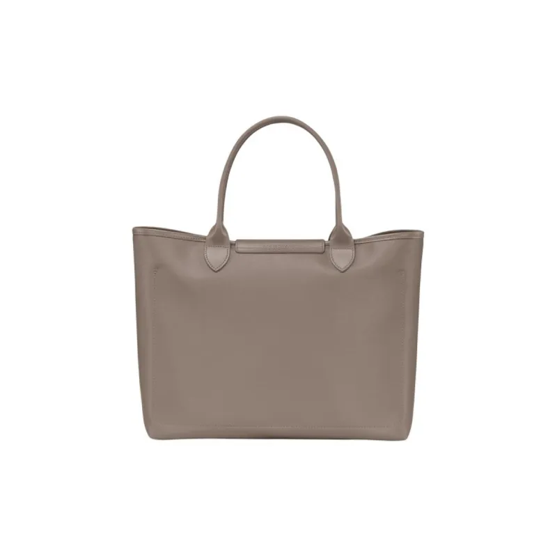 LONGCHAMP Le Pliage City Coated Canvas With Leather Trim One Shoulder Handbag Large Size Women's Camel Gray-2