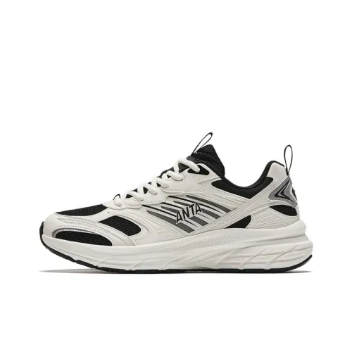 Anta Cushioning Wear Resistant Low Top Running Shoes Men's White Black