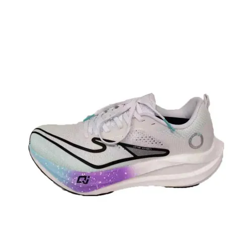 Erke Cushioning Anti Slip And Wear Resistant Low Top Running Shoes Men's White Blue