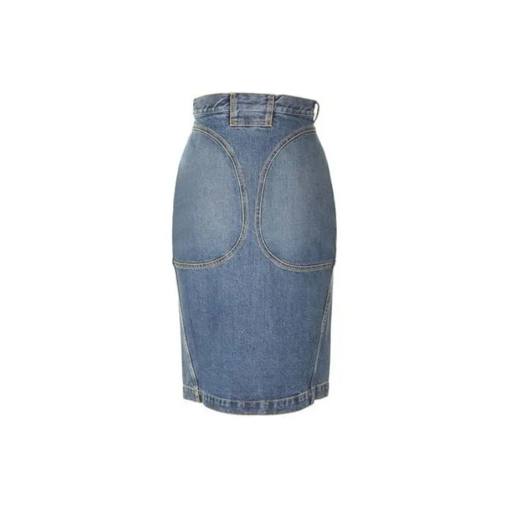 Alaia High-Waist Denim Pencil Skirt-1