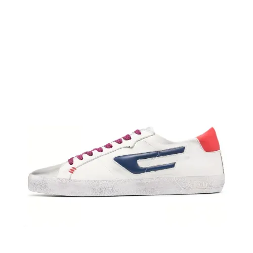 DIESEL Skateboard Shoes Men Low-Top White