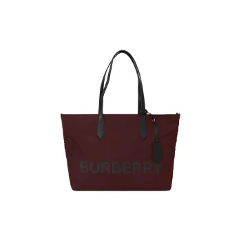 Burberry Leather Tote Bag Shopping Bag Shoulder Bag Handbag Large Size Women's Burgundy
