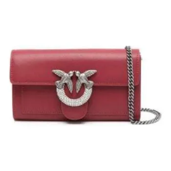 PINKO Love Bag Leather Wallet Women's Dark Red