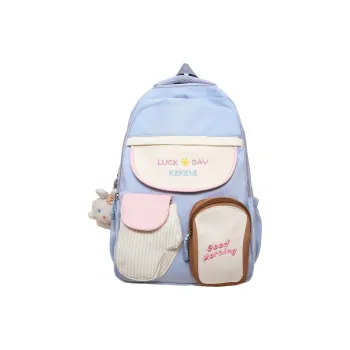 Travel Nylon Backpack Regular Women's Black/White/Yellow/Pink/Blue