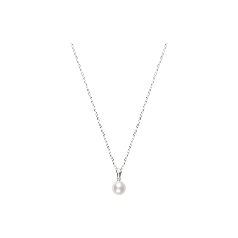 MIKIMOTO Pearl Necklaces Unisex Silver-1