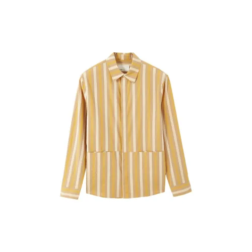 RIVER STONE Shirts Men Yellow Stripe