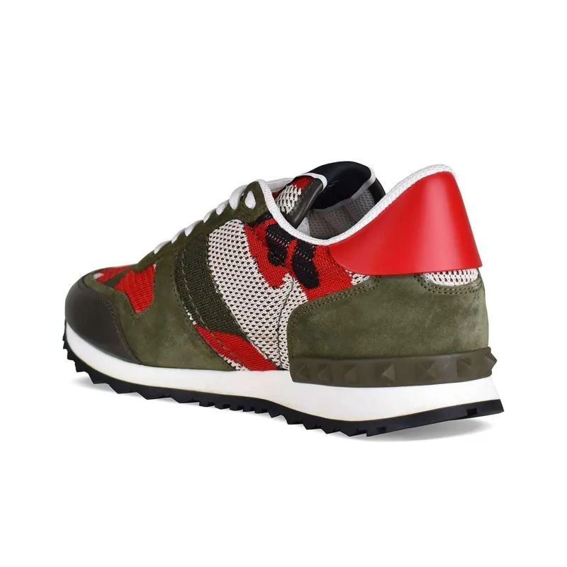 Valentino Garavani Rockrunner Camouflage Lace Up Sneakers-3
