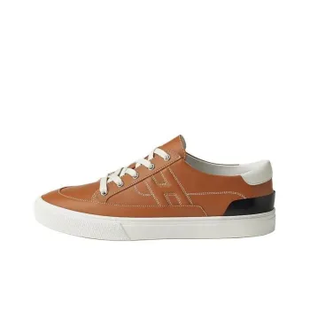 HERMES Deep Low-Top Skateboard Shoes Men's Brown