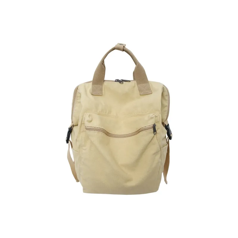 HAWA Canvas Backpack Regular Unisex Green/Black/Ecru/Brown-7