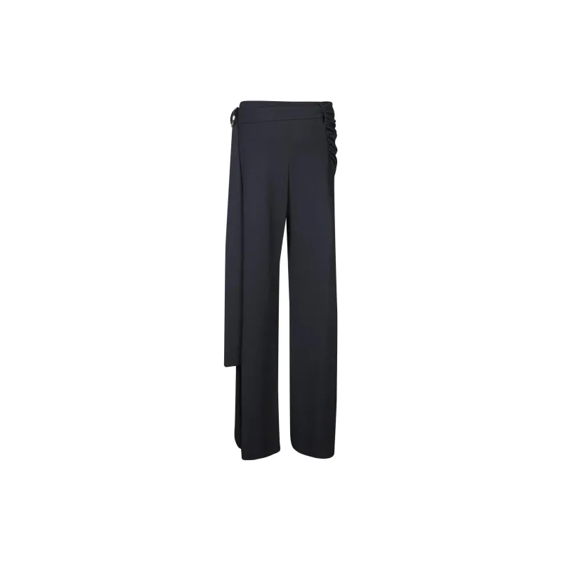 Paco Rabanne Wraparound High Rise Palazzo Pants-1