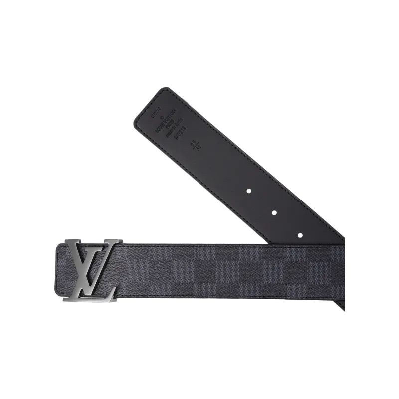 Louis Vuitton ブラック ベルト LV Initiales 40mm Reversible Belt Damier Graphite Canvas