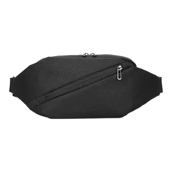 NIUMJ PVC Sling Bag, Fanny Pack, Crossbody Bag Regular Men's Black