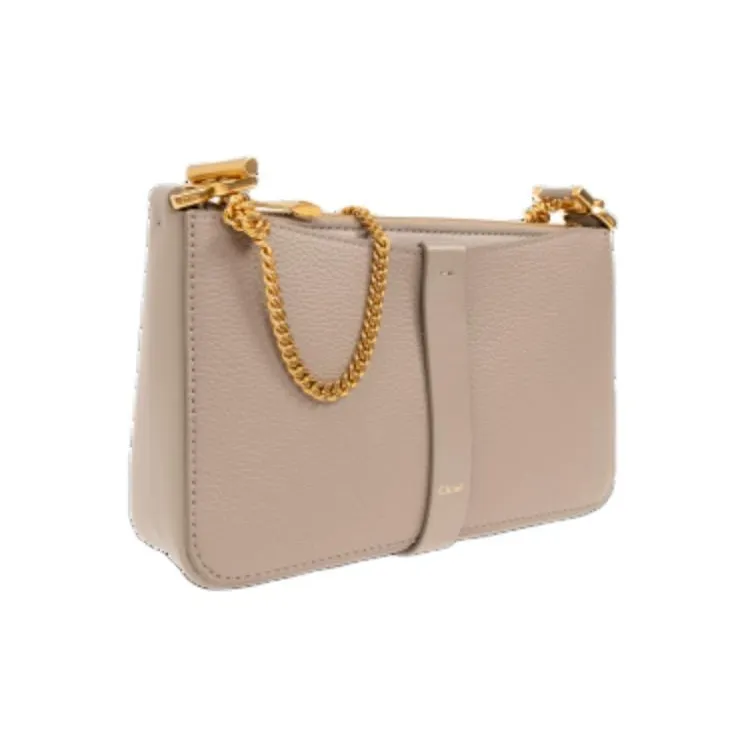 Chloe Marcie Grain Calfskin Shoulder Bag Women's Beige-1