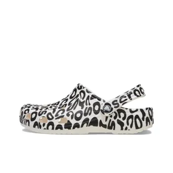 Crocs Classic Warped Logo Clogs 'White Black'