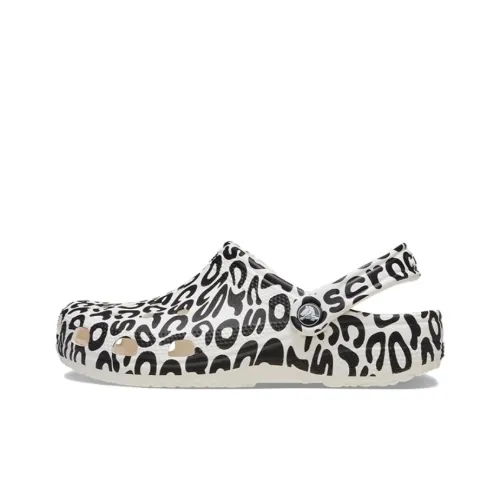 Crocs Classic Warped Logo Clogs 'White Black'
