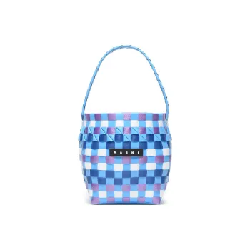 MARNI Polypropylene With Cow Leather Bucket Bags One Shoulder Handbags Kids' Blue