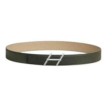 HERMES Two Tone Smooth Buckle Leather Belts Men's 