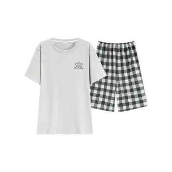 The Story Of The Flower Season Pajama Set Men's Light Gray